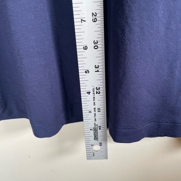 Eileen Fisher Viscose Blue V-Neck Pull Over Dress Sz XS Minimalist 3/4 Sleeves - Picture 7 of 9